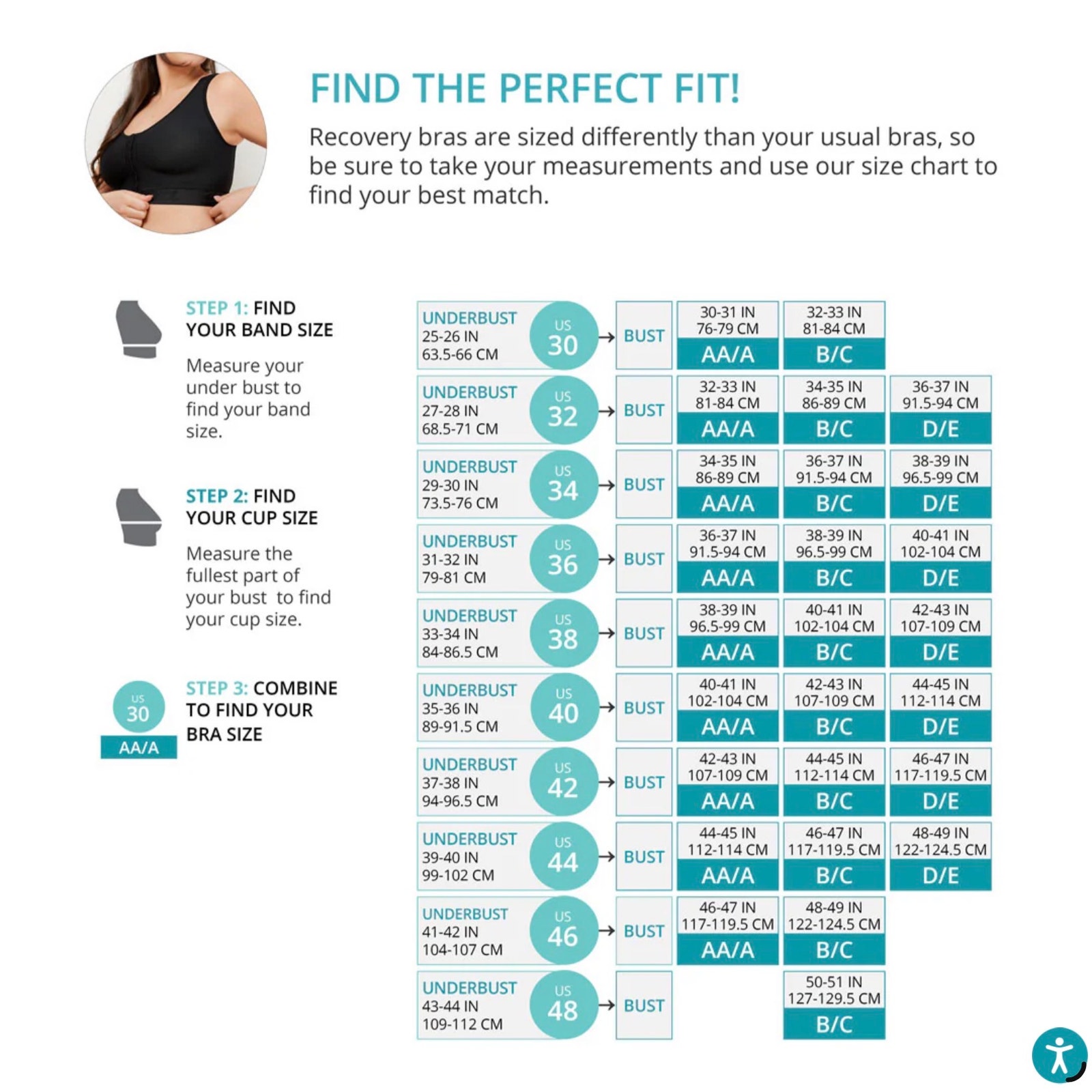 Nwot Marena Recovery Original Recovery Bra Front Hook Style No. B01g Size 40d — image 5 of 8